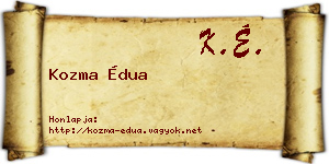 Kozma Édua névjegykártya